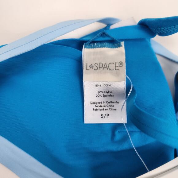 L*Space Finneas Bikini Top in Turquoise Blue Size Small NWT - Picture 3 of 4